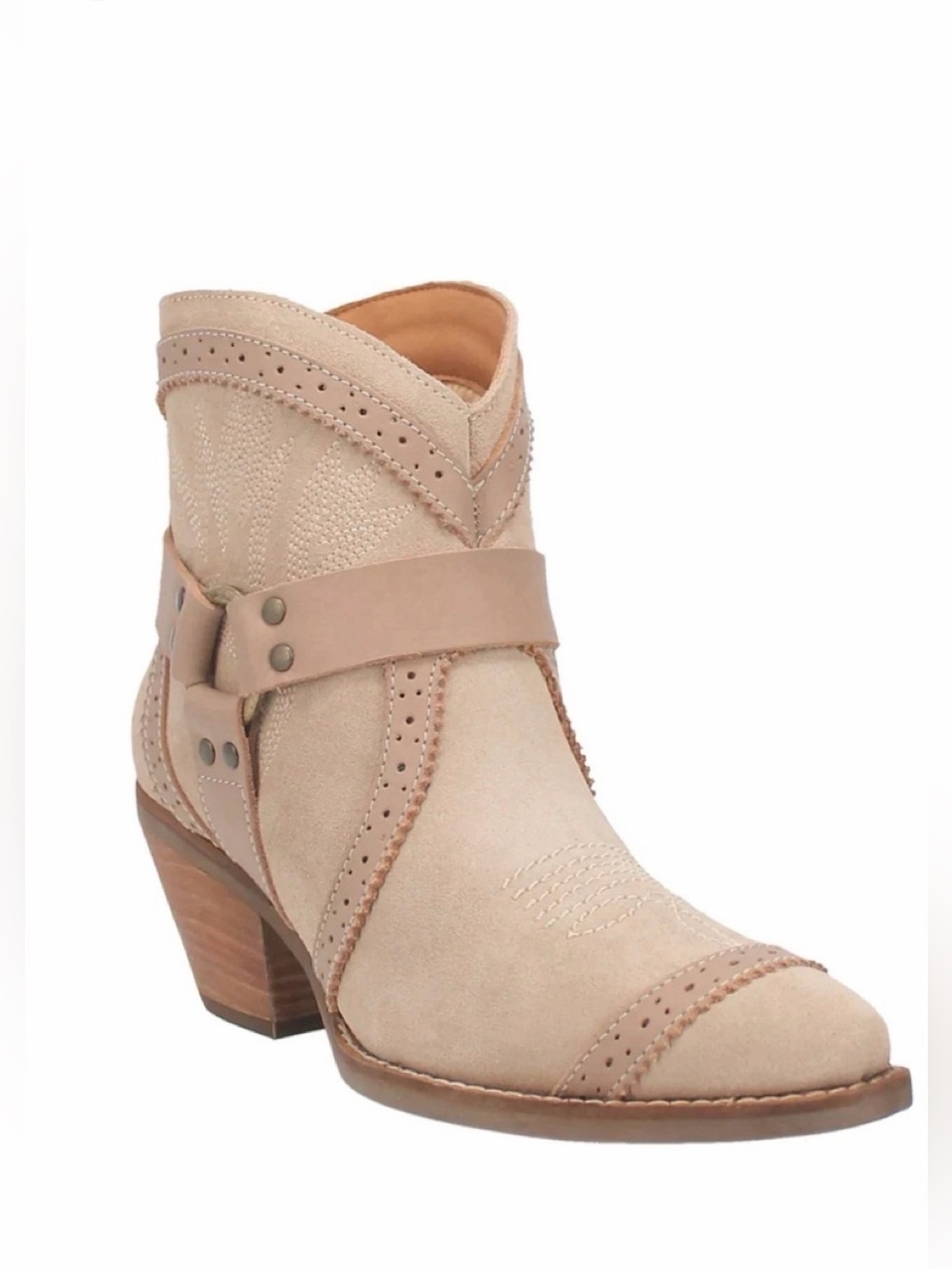 DINGO Gummy Bear Leather Sand suede Booties Style DI747BN189, size 9.5 US